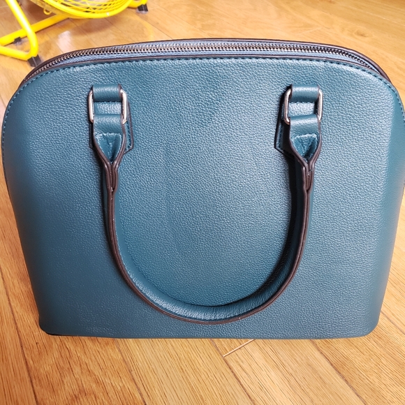 Adrienne Vittadini Dome Satchel with Dangle - Teal - Bay Collection - Picture 3 of 7